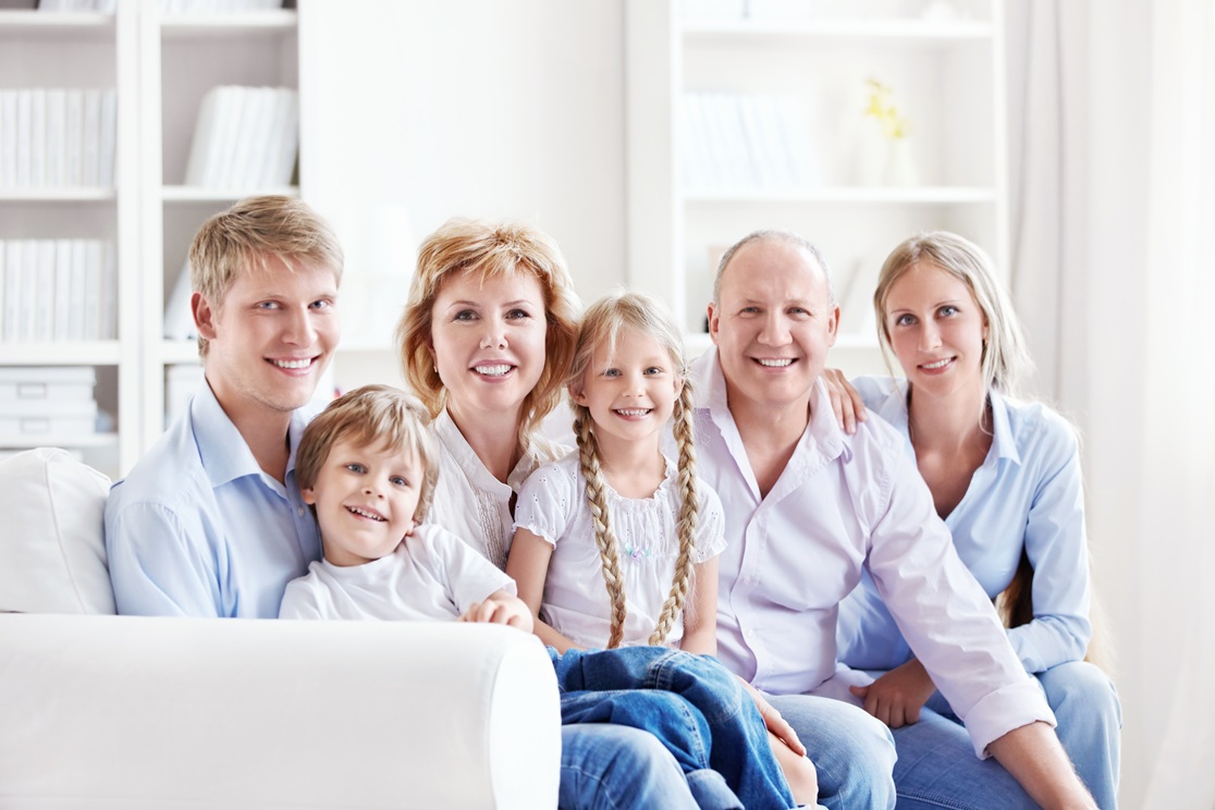 A large family with children at home